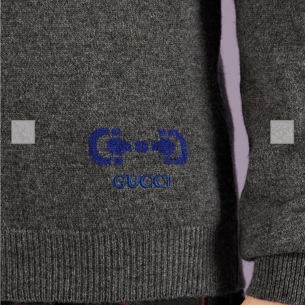 Authentic GUCCI Men Dark Gray Sweater Size XL NEW!